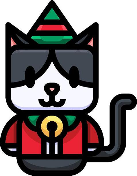 圣诞节小动物小狗可爱卡通扁平元素素材图片