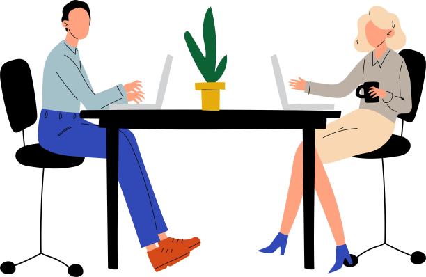 手绘插画风格人物上班工作卡通元素图片下载