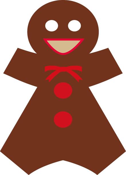 手绘插画风格节日气氛姜饼人装饰元素图片下载
