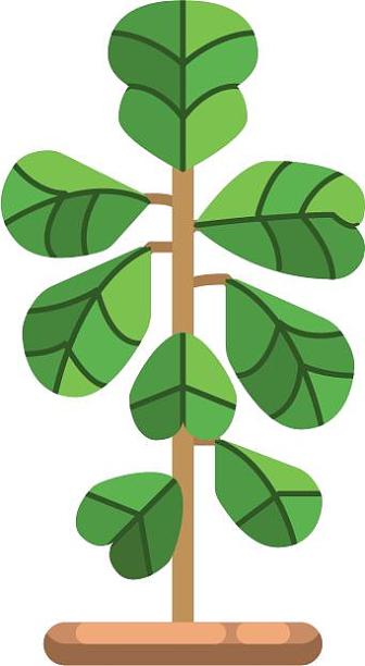 树叶盆栽绿植植物绿色卡通扁平元素图片下载