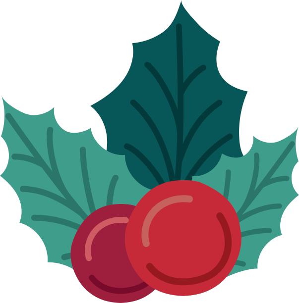 手绘插画节日圣诞节氛围植物装饰元素素材图片