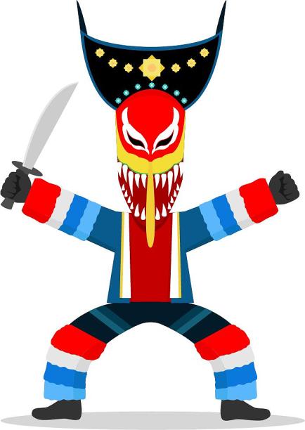 手绘插画风格泰国旅游街头艺人卡通元素图片下载