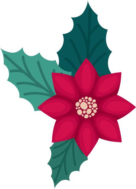 手绘插画节日圣诞夜氛围花点缀装饰元素素材图片