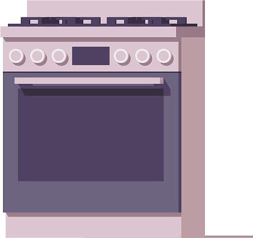 手绘插画风格厨房家具工具灶台扁平化元素图片下载