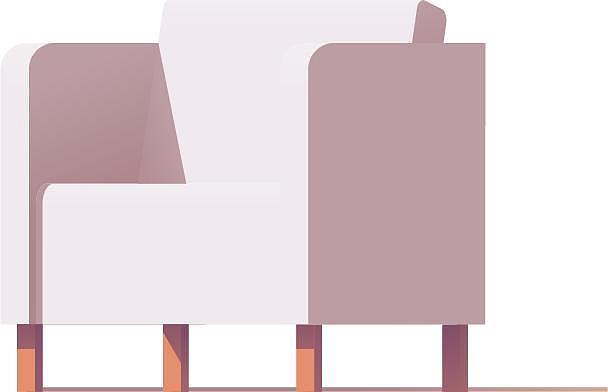 手绘插画风格家居家具舒适沙发扁平化元素图片下载