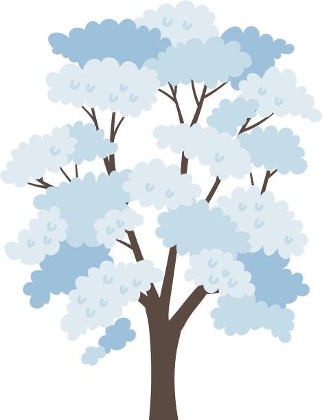 手绘插画冬季大自然植物高大树木装饰元素图片下载