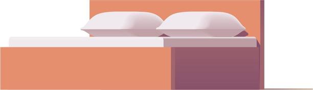 手绘插画风格住宅卧室家具双人床扁平化元素图片下载