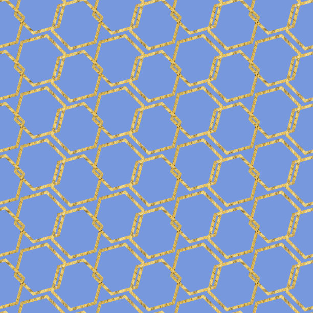 六边形无缝纹理。镶嵌,镶嵌。彩色玻璃风格的插图。装饰艺术风格。无缝混沌六边形图案。用于墙纸、纺织品印花、瓷砖。金色的六边形图片下载