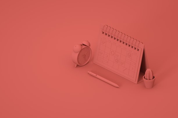 等距规划时间表和日历的概念。时间管理的概念。3 d渲染。图片下载