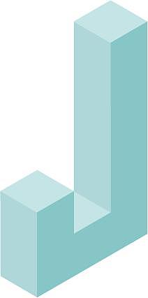 J立体英文字母二十四字母2.5D装饰绿色元素图片下载