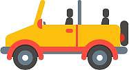 橙色吉普车汽车交通车辆卡通车辆彩色扁平元素图片下载