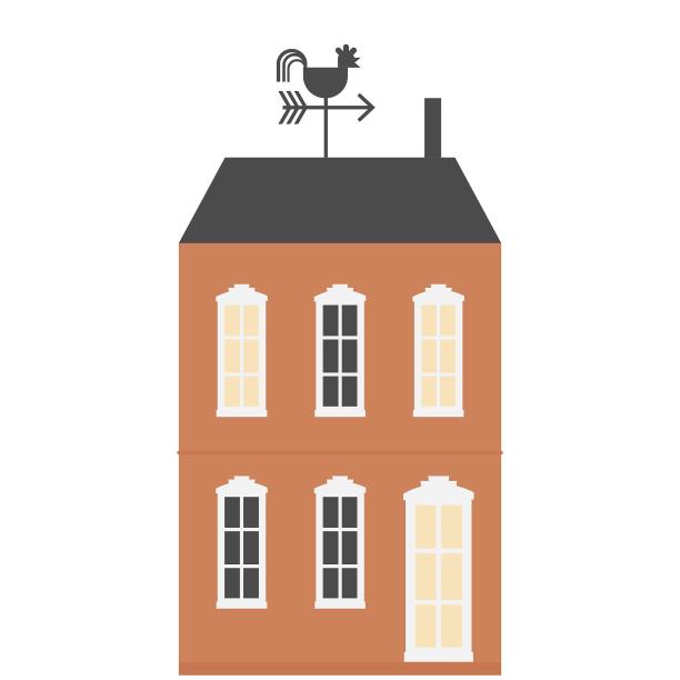 扁平彩色商铺别墅房屋楼房建筑手绘元素图片下载