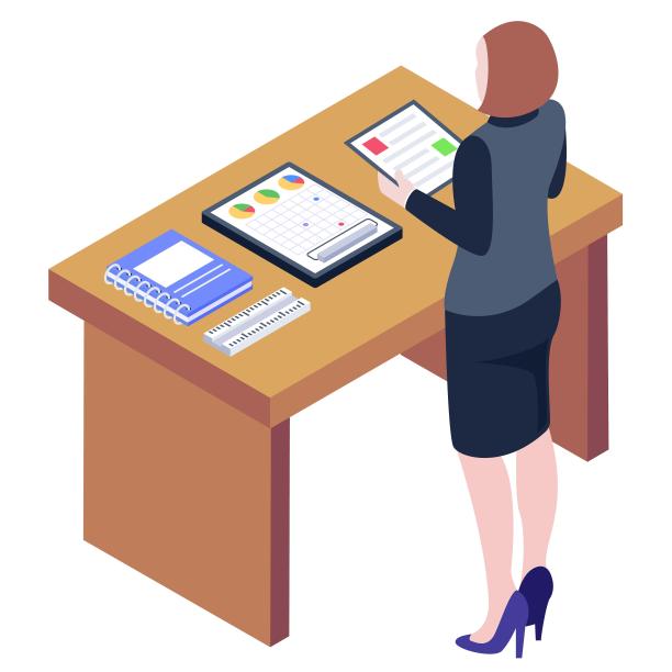 2.5D报告工作上班办公立体扁平卡通元素图片下载
