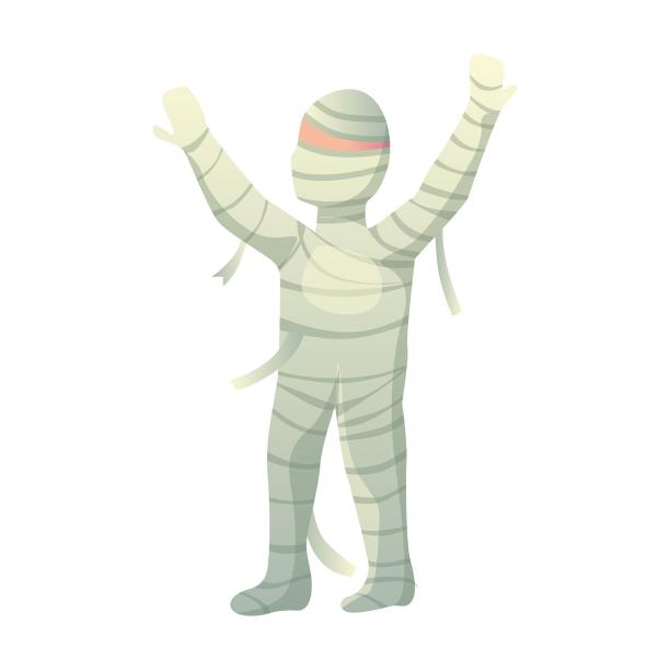 万圣节吓人惊悚扁平绷带木乃伊卡通元素图片下载