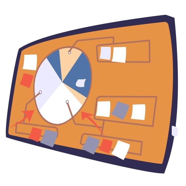 总结分析讲解黑板数据扁平卡通元素图片下载