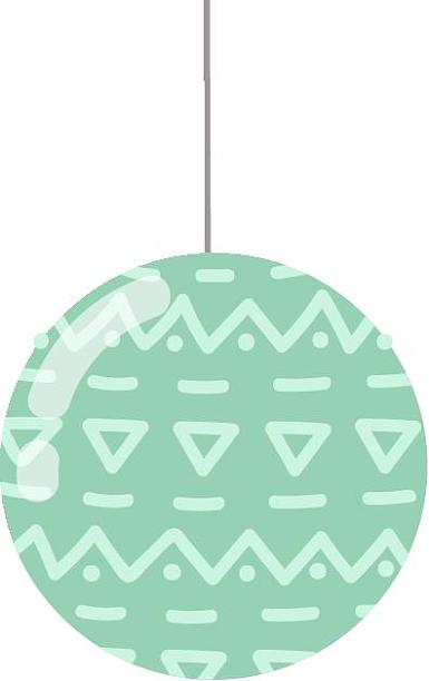 圣诞节绿色吊饰挂饰装饰卡通扁平元素图片下载