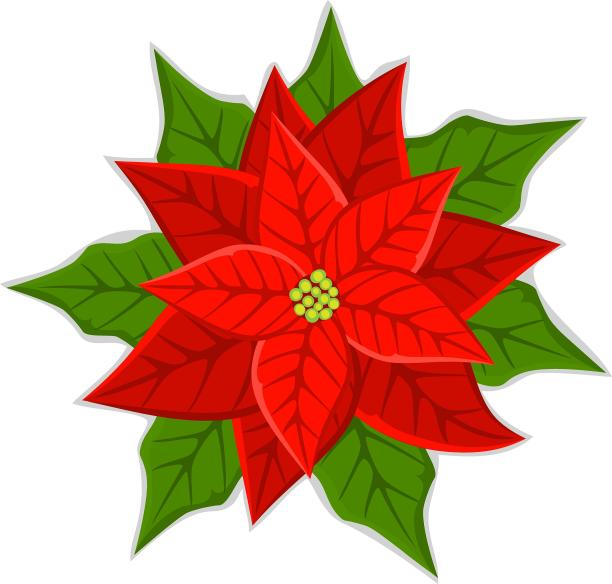 圣诞节挂饰花花朵装饰卡通扁平元素图片下载