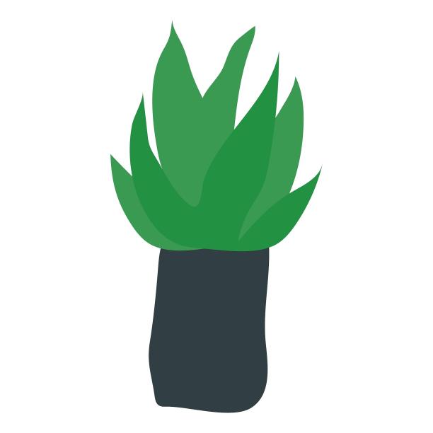 植物芦荟绿植摆设花盆扁平卡通元素图片下载