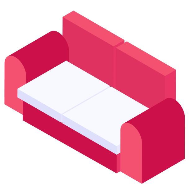 扁平2.5D沙发粉色装饰卡通元素图片下载