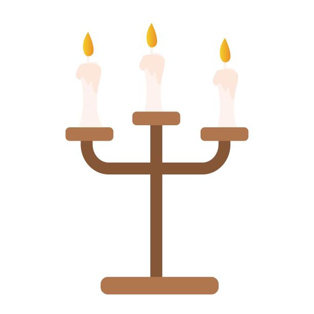 万圣节烛光烛台蜡烛扁平卡通元素图片下载