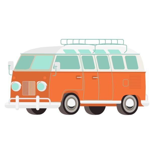扁平大巴校巴巴士车车辆汽车元素图片下载