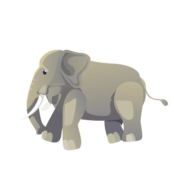 大象笨重可爱动物卡通扁平元素图片下载