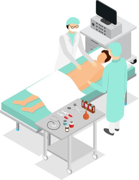 手术检查救护医学卡通扁平元素图片下载