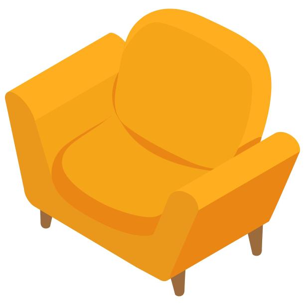 舒服舒适黄色沙发卡通扁平元素图片下载