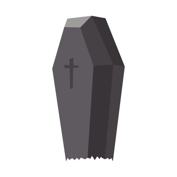 万圣节棺材坟墓卡通扁平元素图片下载