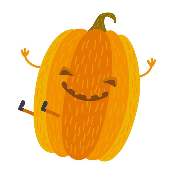 万圣节小南瓜小心卡通扁平元素素材图片