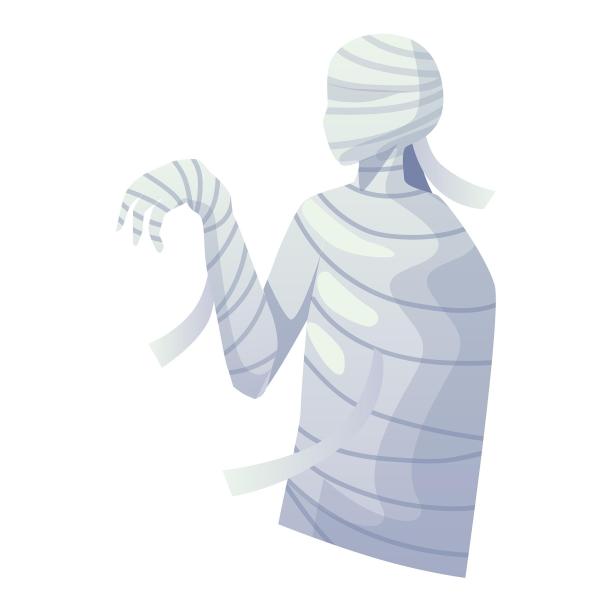 万圣节扁平绷带木乃伊卡通元素图片下载