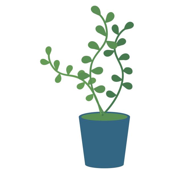 绿植植物盆栽扁平卡通元素图片下载