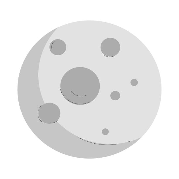 万圣节月球星球卡通扁平元素图片下载