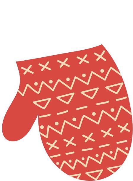 手套棉手套圣诞节卡通元素素材图片