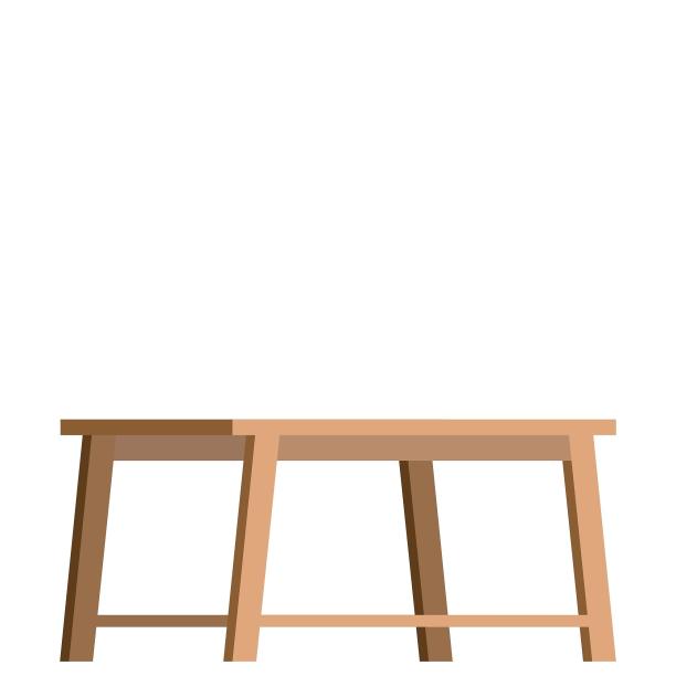 小桌木质桌子扁平卡通元素图片下载