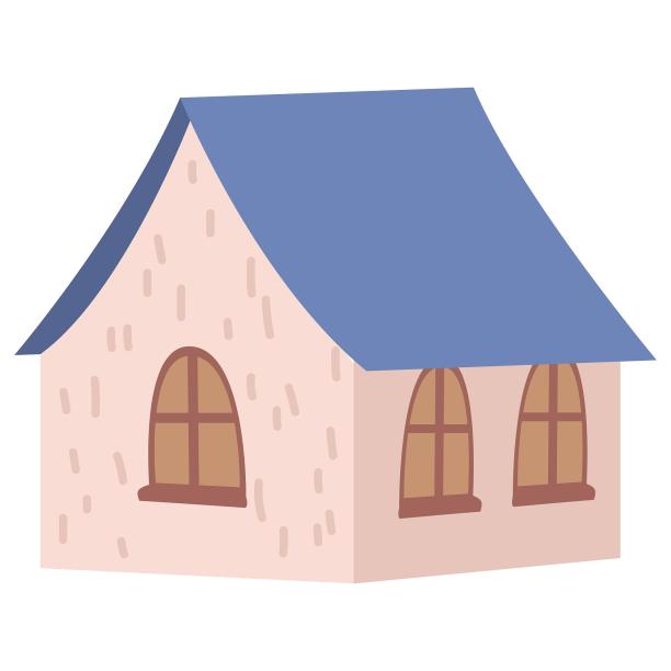 手绘户外房子房屋卡通元素图片下载