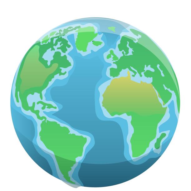 地球彩色卡通扁平元素图片下载