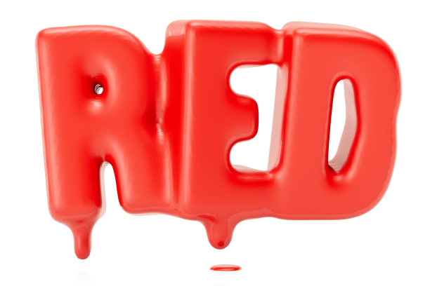 红色标志在白色衬托下融化图片下载