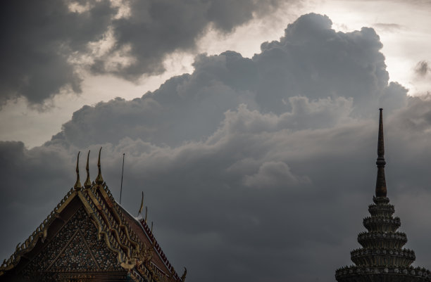 在曼谷的卧佛寺的泰国建筑，图片下载
