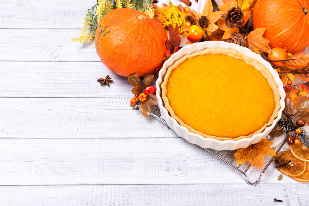 自制肉桂和山核桃辣南瓜派图片下载