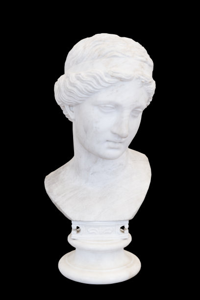 古董雕塑隔离。古希腊大理石古典雕塑在空白背景上。艺术，身体美，文化理念。图片下载