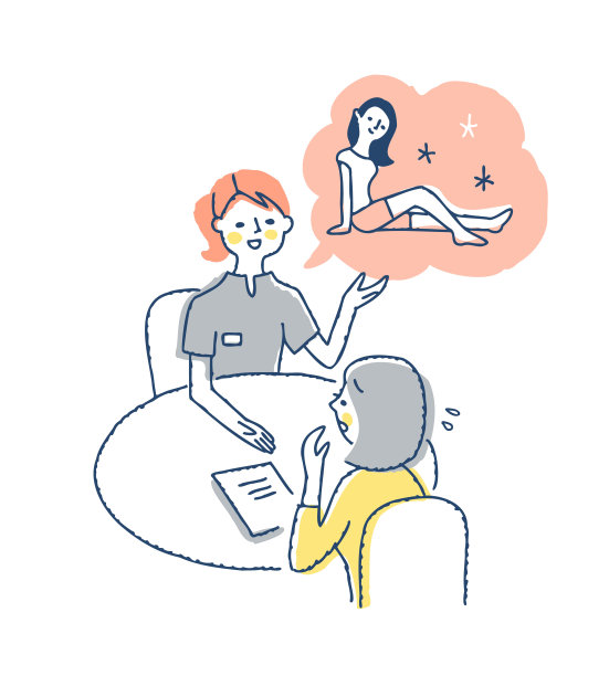 在美容沙龙，一位女顾客遇到了与一位极力争取合同的工作人员的麻烦图片下载