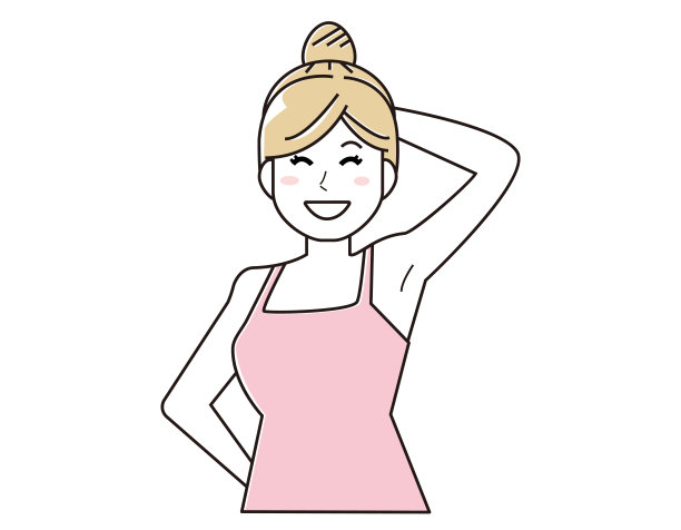 矢量插图的女人正在做腋毛去除。图片下载