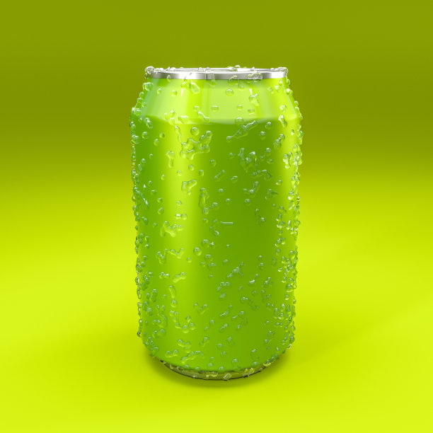 绿色饮料的金属罐图片下载
