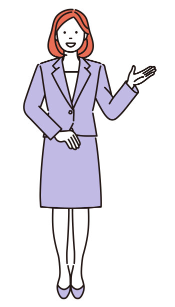 简单的全身插图，一个女商人正在参观图片下载
