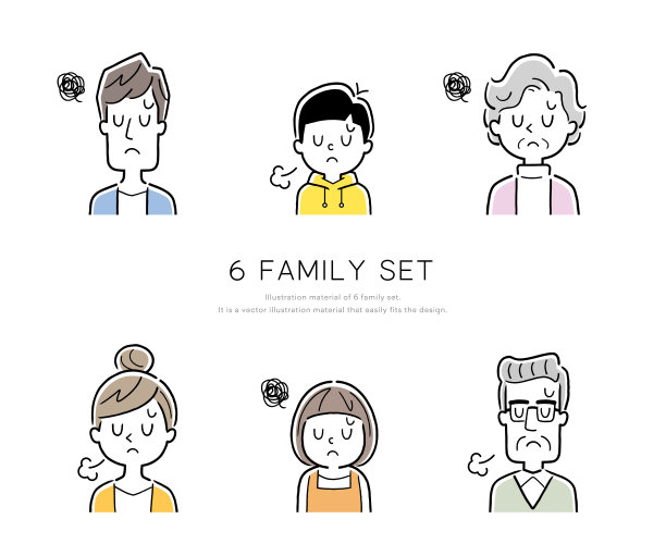 矢量插图素材:亲情、人物图标集图片下载