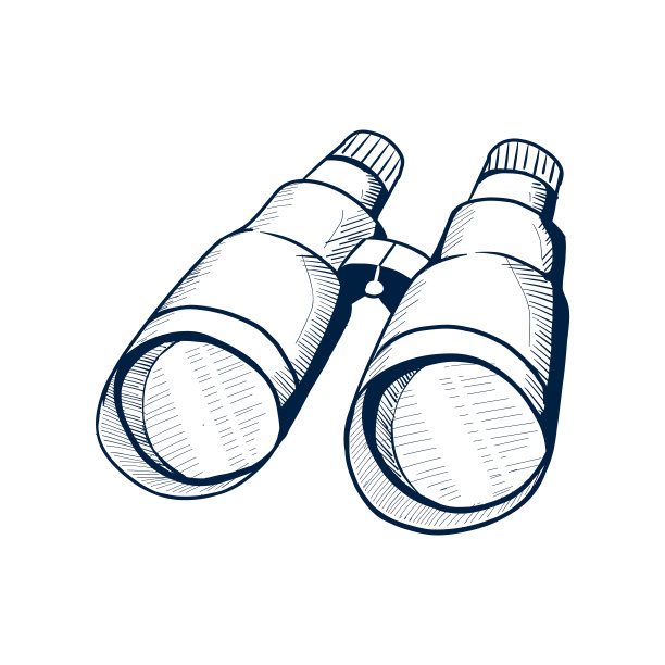 双筒望远镜矢量插图在素描风格图片下载