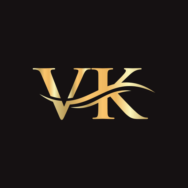 VK字母标志。首字母VK商业标志设计矢量模板图片下载