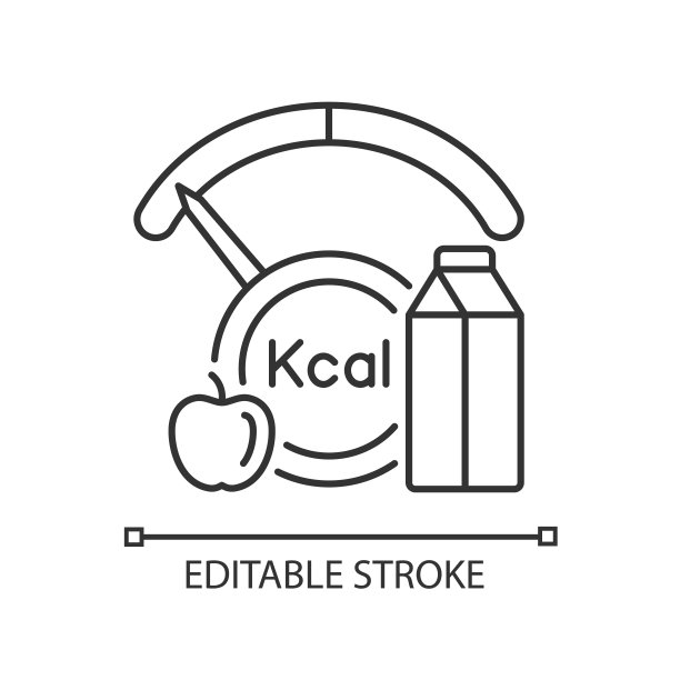 卡路里摄入不足的线性图标图片下载