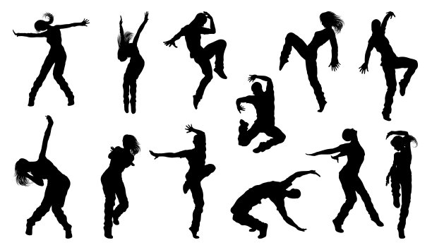 街舞舞者剪影图片下载